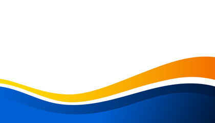 Abstract blue and yellow wavy business style background. Vector illustration