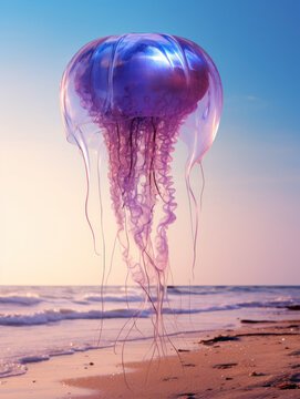 Jellifish taking a walk on the beach