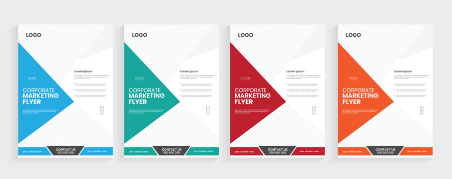 New set of simple corporate marketing a4 flier template, a4 colorful professional business advertise textbook proposal, creative print concept blank promotional book flier layout