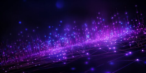 Purple Dots in Motion on a Black Background, a Stunning Abstract Animation