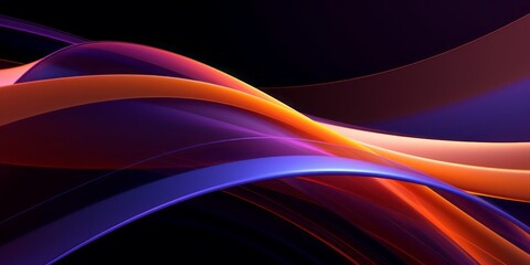 Lines and Curves in a Purple and Orange Style, a Contemporary Abstract Art Piece