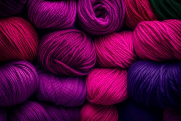 close up of pink and purple yarn4k HD quality photo. 