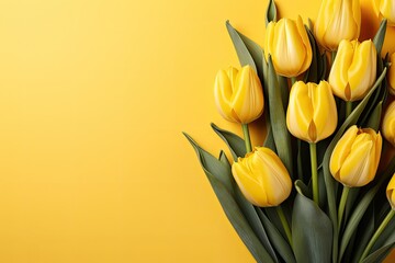Naklejka premium bouquet of yellow tulips