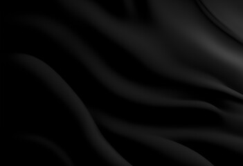 black Minimal Smooth bend and soft gradient curve design black color background with very soft black color background elegant simplicity. The lines are sparse. Generative AI, illustration