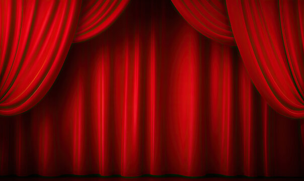 Theater stage red curtains wallpaper