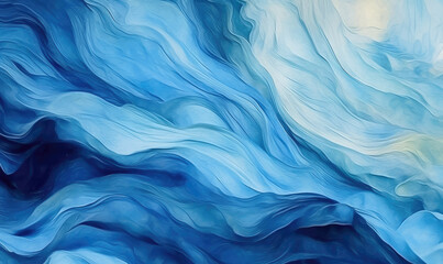 Blue of oil paints background. Texture wave painting.