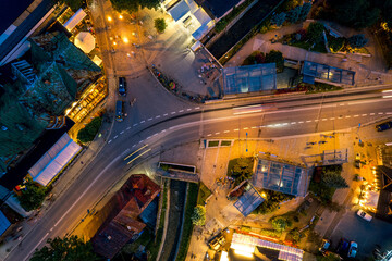 Zakopane resort town from a height at night, Poland