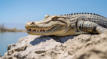 Fototapeta premium A photograph of an animal in front of blue sky