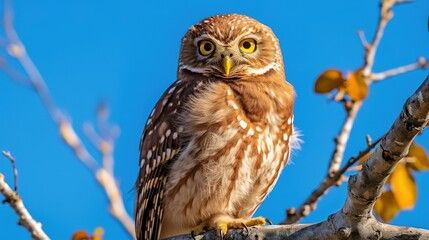 A photograph of an animal in front of blue sky