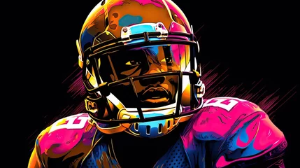 American football pop art neon colorful style © thesweetsheep
