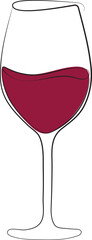 Leinart. Glass of wine. High quality vector illustration.