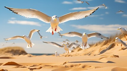 A photograph of an animal in front of blue sky