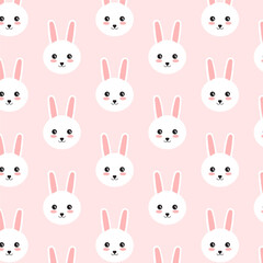 Rabbit seamless pattern.Cute bunny repeat pattern.Easter background.Vector graphic illustration wallpaper