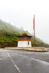 View of Palela Chorten at Pele La Pass in Bhutan.