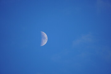 first quarter moon on the sky