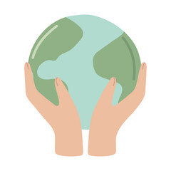 hands and eco planet icon