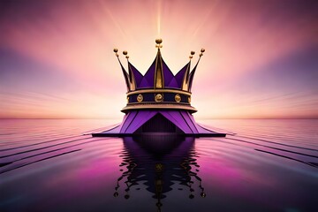 flag, streamer, purple, pink, crown, royal, luxury, black and gold,