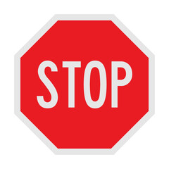 Stop sign isolated on white. Vector illustration