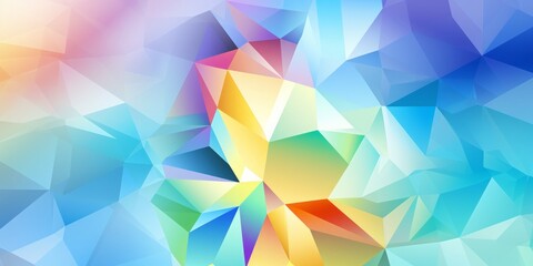 Poly Geometric Rainbow Background: Contemporary Abstract Illustration with Colorful Polygonal Shapes