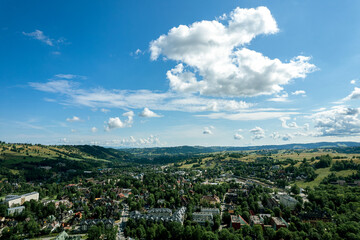 Zakopane resort town from a height, Poland