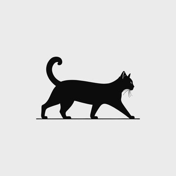 Walking Cat vector icon. Cat silhouette symbol. Linear style sign for mobile concept and web design. House animals symbol logo illustration. vector graphics - Vector.
