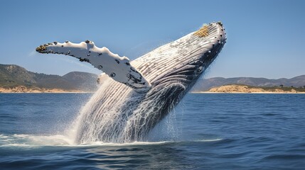 Fototapeta premium A photograph of an animal in front of a clear blue sky