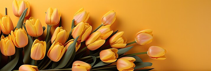 bouquet of yellow tulips