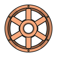 Obraz premium Wheel of cart vector icon.Color vector icon isolated on white background wheel of cart.