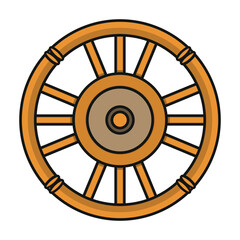 Fototapeta premium Wheel of cart vector icon.Color vector icon isolated on white background wheel of cart.