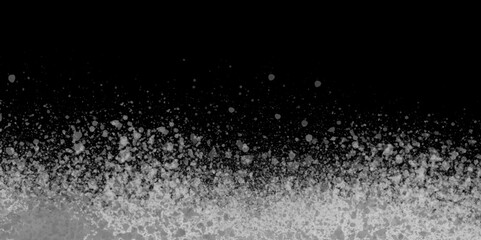 Silver glitter texture. Irregular confetti border on a black background. Christmas or party flyer design element. Vector illustration. Abstract black watercolor background. Hand painted watercolor.