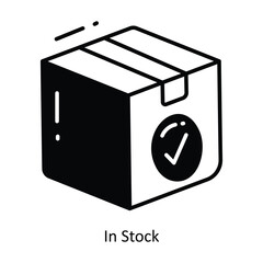 In Stock doodle Icon Design illustration. Ecommerce and shopping Symbol on White background EPS 10 File