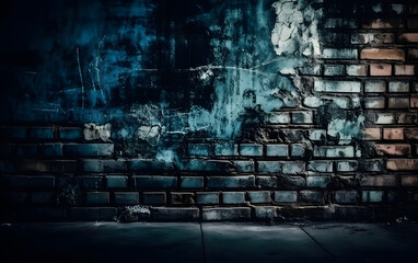 Wall in dark black blue tones, Generative AI