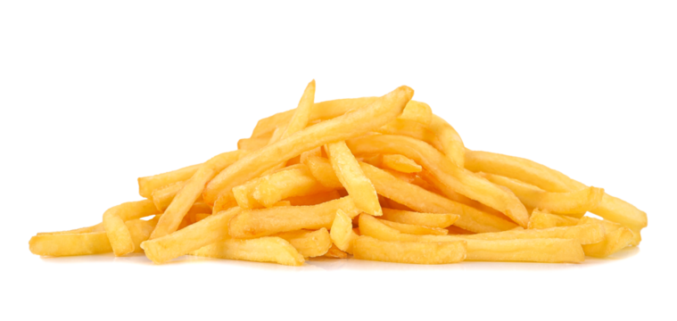 French fries isolated on transparent background. PNG