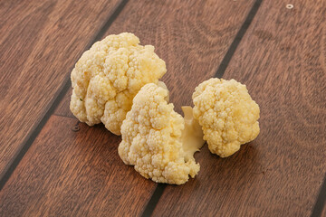 Raw white cauliflower cabbage heap