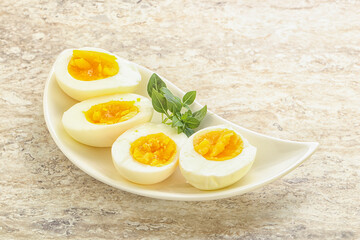 Boiled chicken egg for breakfast
