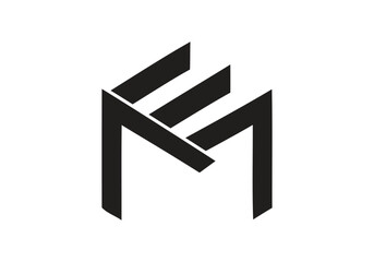 Initial monogram letter EM logo Design vector Template. EM Letter Logo Design. 