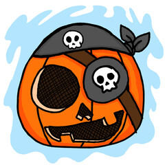 Halloween Pumpkin Head Cartoon Illustration