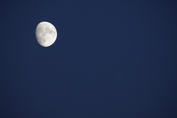 waxing gibbous moon on the sky