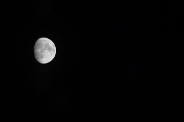 waxing gibbous moon on the sky