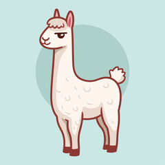 Cute llama alpaca cartoons with floral elements for decor