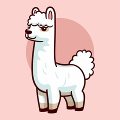 Captivating vector illustrations of cartoon llamas and alpacas. Whimsical animal personas accompanied by floral elements suitable for nursery themes, posters, greeting cards