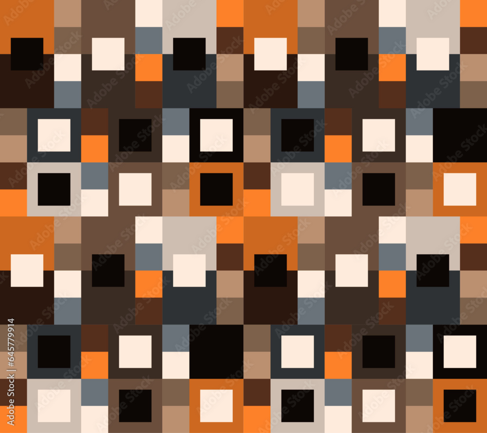 Poster Texture of pixel squares. Vector seamless texture with colored squares.