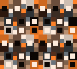 Texture of pixel squares. Vector seamless texture with colored squares.