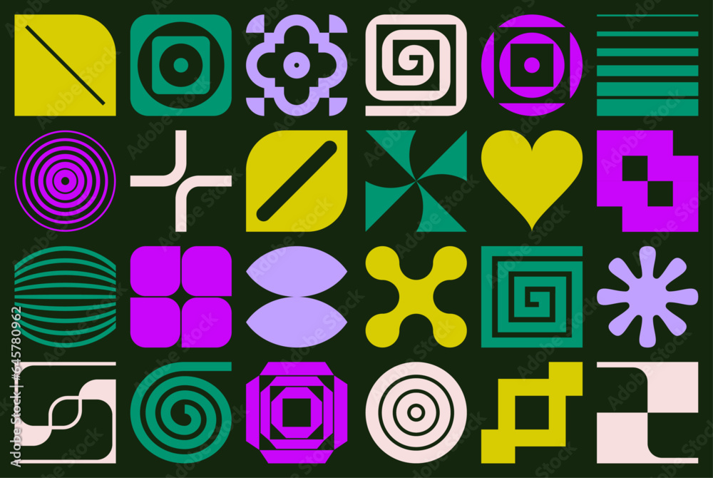 Canvas Prints abstract geometric background with modern shapes ans symbols.