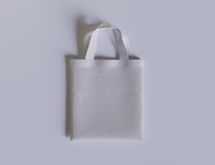 Tote bag white color and realistic texture rendering 3D