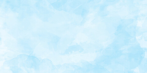  Hand painted abstract soft sky blue watercolor sky and clouds, Watercolor illustration art marble painting abstract blue color texture, Stain artistic vector used as being an element, design and card