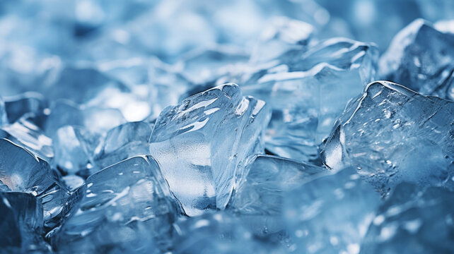 Close-up View of Water and Ice