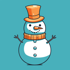 Vector Cartoon Snowman 