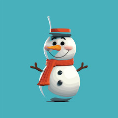 Vector Cartoon Snowman 