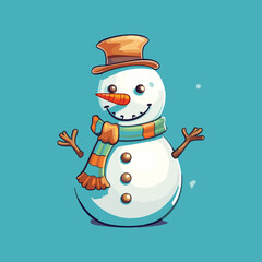 Vector Cartoon Snowman 